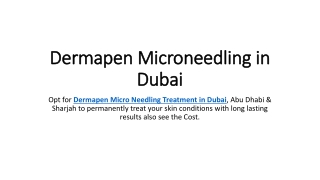 Dermapen Microneedling in Dubai