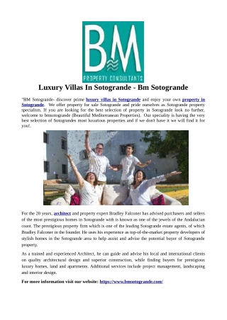 Luxury Villas In Sotogrande - Bm Sotogrande