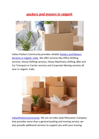 packers and movers in raigarh