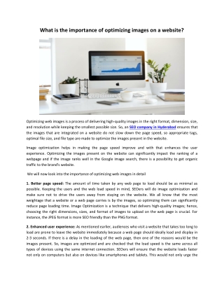 What is the importance of optimizing images on a website?