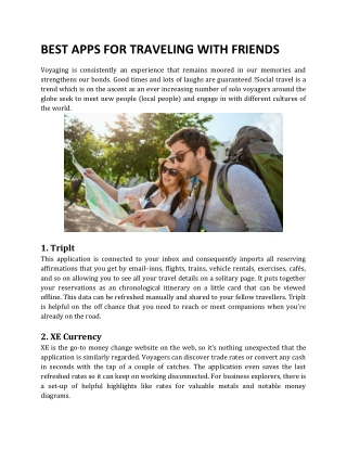 BEST APPS FOR TRAVELING WITH FRIENDS