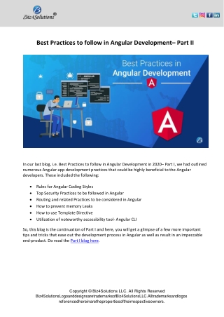 Top Angular App Development Best Practices – Part II
