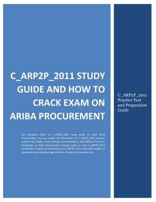 C_ARP2P_2011 Study Guide and How to Crack Exam on Ariba Procurement