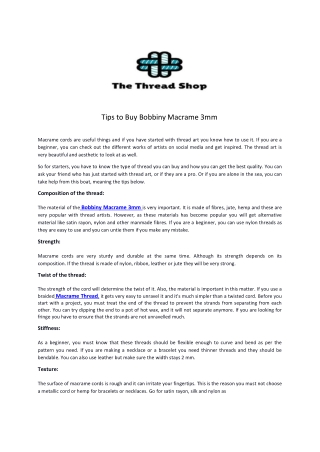 Tips to Buy Bobbiny Macrame 3mm