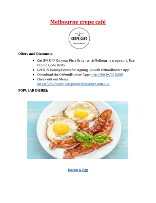 5% off - Melbourne crepe café takeaway Doncaster, VIC