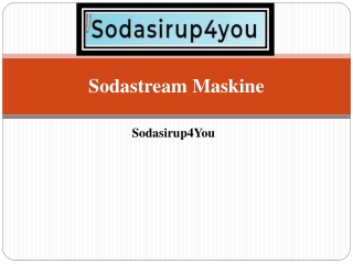Sodastream Maskine | Sodasirup4You