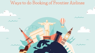 Ways to do Booking of Frontier Airlines