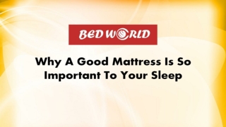 Why A Good Mattress Is So Important To Complete Your Sleep | Single Mattress Perth