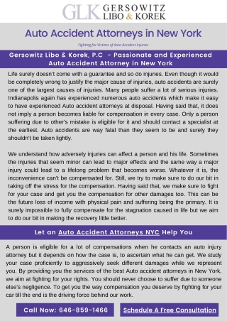 Gersowitz Libo & Korek, P.C - Passionate & Experienced Auto Accident Attorney in New York