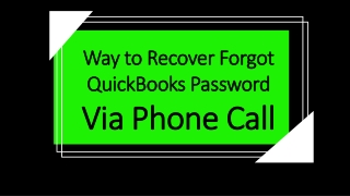 Recover Forgot QuickBooks Password