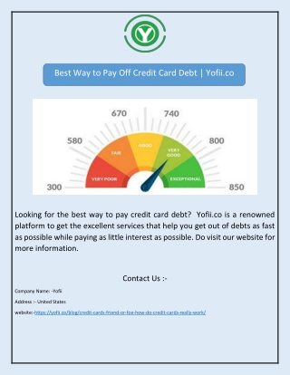 Best Way to Pay Off Credit Card Debt | Yofii.co