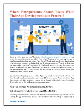 Where Entrepreneurs Should Focus While Their App Development is in Process ?