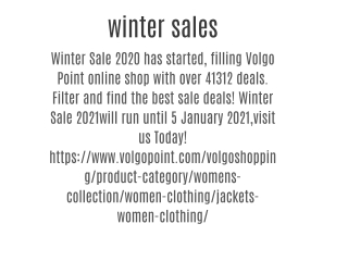 winter sales