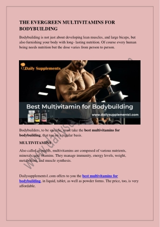 Best multivitamin for bodybuilding
