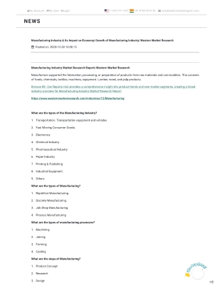 Manufacturing Industry Market Research Report