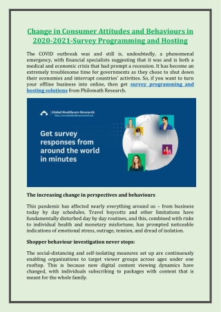 Change in Consumer Attitudes and Behaviours in 2020-2021-Survey Programming and Hosting