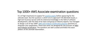 Top 1000  AWS Associate examination questions