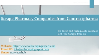 Scrape Pharmacy Companies from Contractpharma