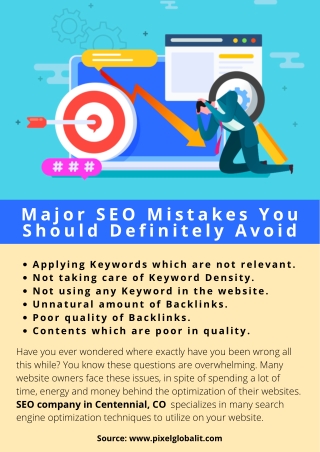 Major SEO Mistakes You Should Definitely Avoid