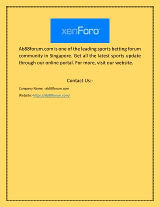 Online Sports Betting Community in Singapore | Ab88forum.com