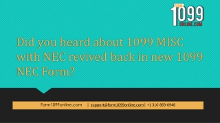 Did you heard about 1099 MISC with NEC  | can i file 1099 MISC online?