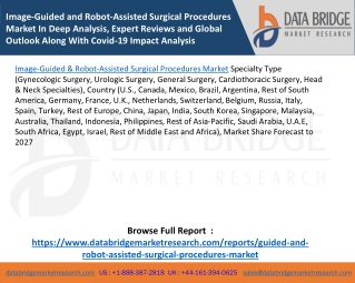 Image-Guided and Robot-Assisted Surgical Procedures Market In Deep Analysis, Expert Reviews and Global Outlook Along Wit