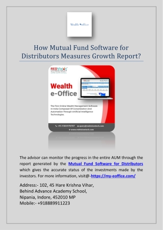 How Mutual Fund Software for Distributors Measures Growth Report?