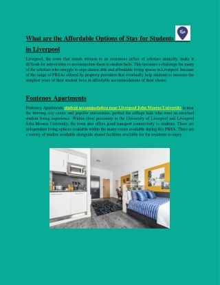 What are the affordable options of stay for students in liverpool