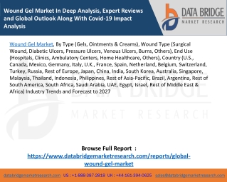 Wound Gel Market In Deep Analysis, Expert Reviews and Global Outlook Along With Covid-19 Impact Analysis