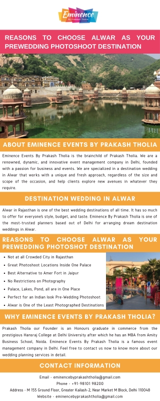 Reasons to Choose Alwar as Your PreWedding Photoshoot Destination