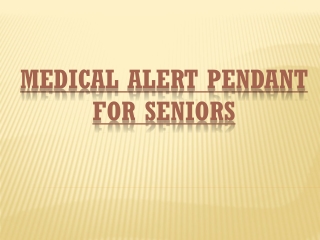 Medical Alert Pendant for Seniors