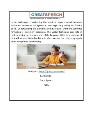 Online Speech Therapy | Greatspeech.com