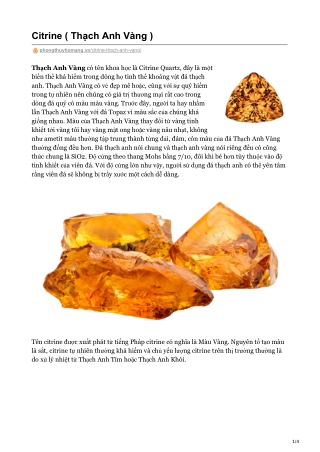 Citrine ( Thạch Anh Vàng )