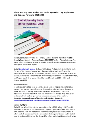 Global Security Seals Market Size Study, By Product , By Application and Regional Forecasts 2019-2030