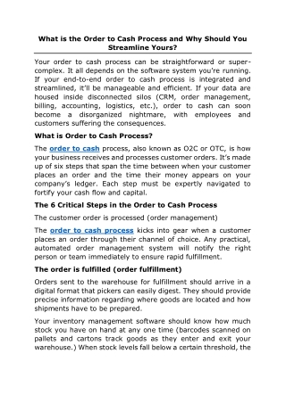 What is the Order to Cash Process and Why Should You Streamline Yours?