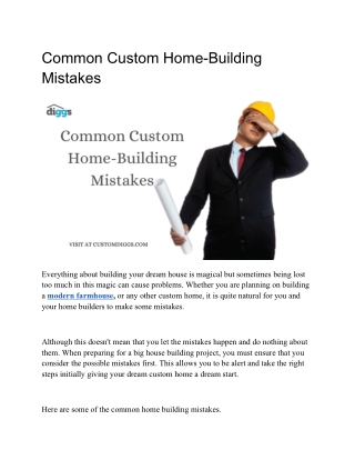 Common Custom Home-Building Mistakes