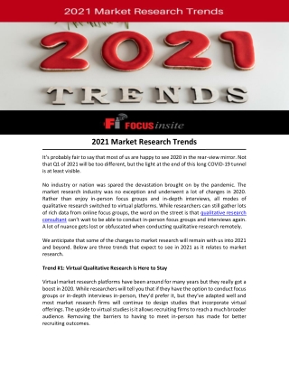 2021 Market Research Trends