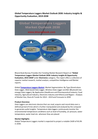Global Temperature Loggers Market Outlook 2030: Industry Insights & Opportunity Evaluation, 2019-2030