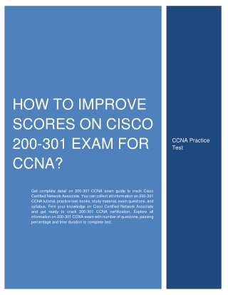 How to Improve Scores on Cisco 200-301 Exam for CCNA?