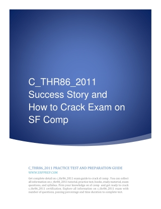 C THR86 2011 Success Story and How to Crack Exam on SF Comp