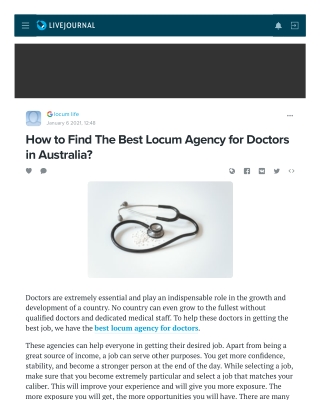 How to Find The Best Locum Agency for Doctors in Australia?