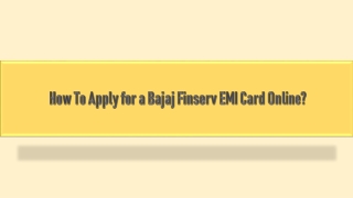 How To Apply for a Bajaj Finserv EMI Card Online?