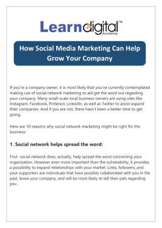 How Social Media Marketing Can Help Grow Your Company