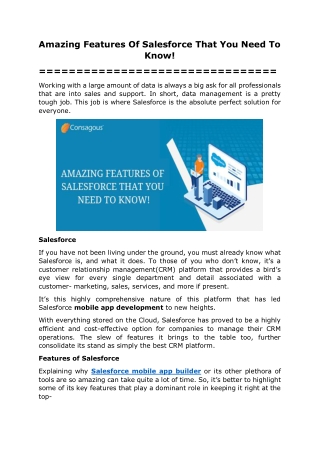 Amazing Features Of Salesforce That You Need To Know!