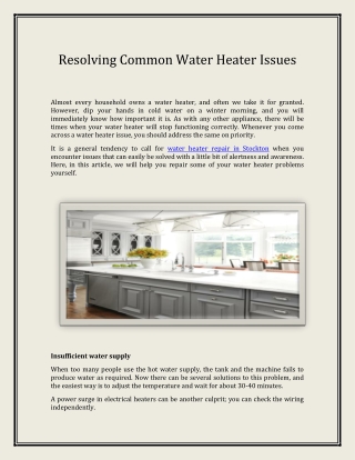 Resolving Common Water Heater Issues
