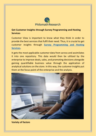 Get Customer Insights through Survey Programming and Hosting Services