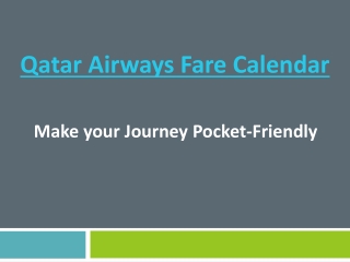 Qatar Airways Fare Calendar