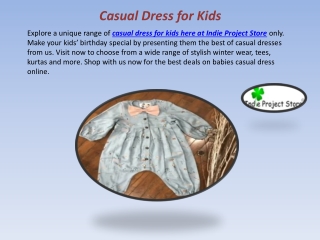 Casual Dress for Kids