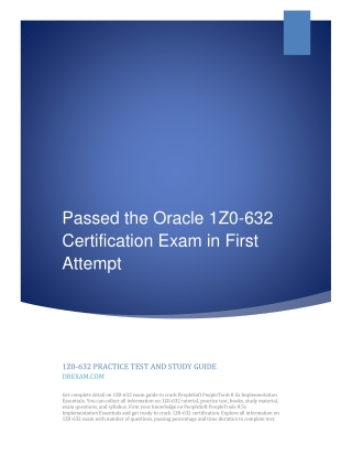 [2021] Passed the Oracle 1Z0-632 Certification Exam in First Attempt