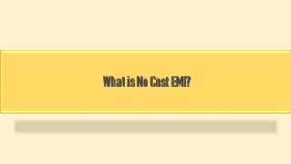 What is No Cost EMI?